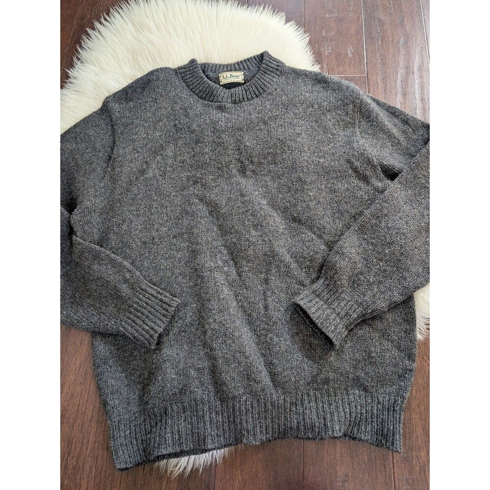 LL Bean Charcoal Gray *Wool* Crewneck Sweater Estimated Men's XL